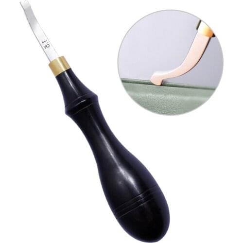 Imzay 1.5mm Leather Edge Creaser Steel Blade Ebony Blackwood Shallow Groove Craft Press Line Polished Finish Press Side line