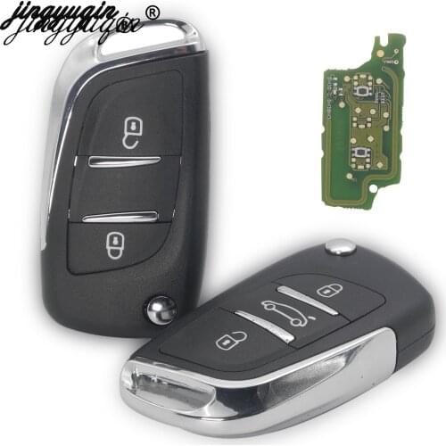 Jingyuqin 2/3 B Modified Filp Folding Remote Car Key Shell Case For Peugeot 307 308 407 408 3008 ASK/FSK 433MHz HU83/VA2 CE0536