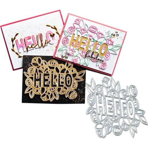 Julyarts HELLO Die Cut Dies Scrapbook Paper DIY Craft for Card Making Metal Cutting Dies Scrapbooking Craft Dies Stencil Die