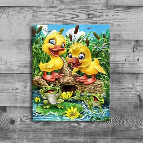 Full Square Drill Mosaic Completely Home Decorative Painting Rhinestone Diamond Painting Round Diamond Embroidery Cartoon duck