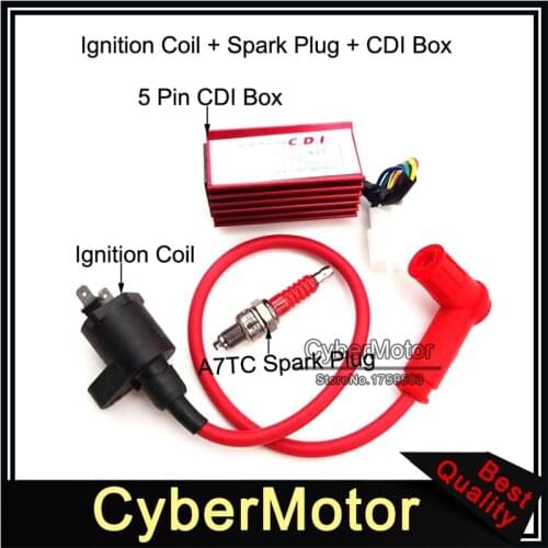 Racing Ignition Coil 5 Pin AC CDI Spark Plug A7TC For 50cc-110cc 125cc 140cc 150cc 160cc Engine Pit Dirt Bike ATV Quad 4 Wheeler