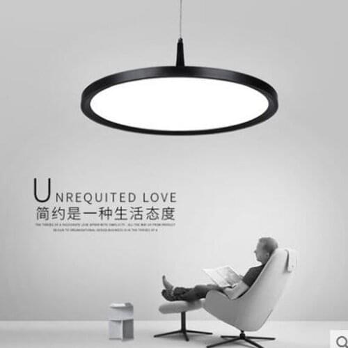 Modern restaurant lamp chandelier simple creative fashion designer single head round black and white den led dining room lamp