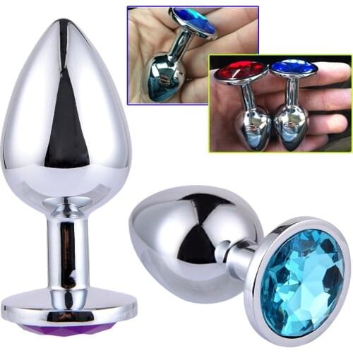 Metal Butt Plug Anal Insert Strainless Steel Crystal Anal Plug Prostate Massage Erotic Sex Toys Adult Anal Dilator for Woman Man