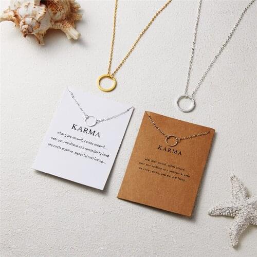 Fashion Couple Circle Alloy Necklace Korean Temperament Charm Hip Hop Gold Silver Color Pendant Necklace Jewelry Girl Gift Cheap