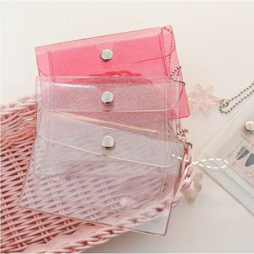 Fashion Transparent Waterproof Pvc Women Card Case Business Card Holder Men Credit Card Bag Id Card Mini Wallet Girls Coin Purse