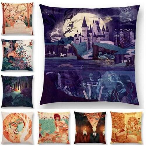 Party Painting Future Retro Cotton Linen Cushion Case Soft Back Cushion Room Gifts Single Sides Throw Pillow Case