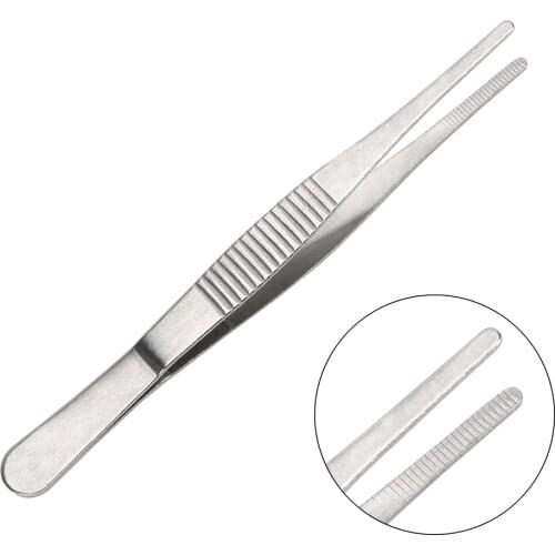NICEYARD 12.5CM Straight Tweezer Home Medical Garden Kitchen BBQ Tool Stainless Steel Long Barbecue Food Tong Toothed Tweezer