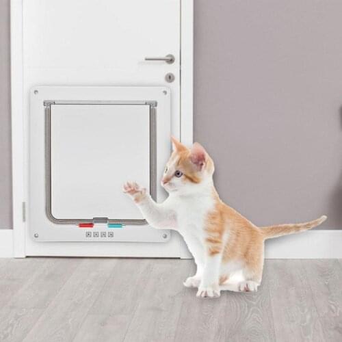 4 Way Lockable Dog Cat Security Flap Door Kitten Puppy Pets Plastic Gate for Dog Cat Products