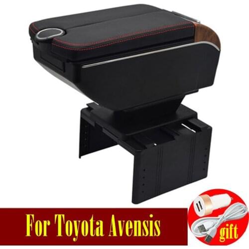 For Toyota Avensis armrest box Double doors open 7USB Centre Console Storage Box Arm Rest
