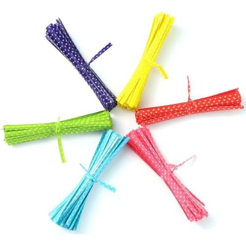 Multicolor Dot Wire Twist Ties for Candy Bag Baking Package Baking Sealing Twist Tie Christmas Supplies 10*0.4cm , 100 PCs/Pack