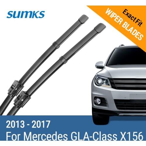 SUMKS Wiper Blades for Mercedes GLA-Class X156 24"&19" Fit Push Button Arms 2013 2014 2015 2016 2017