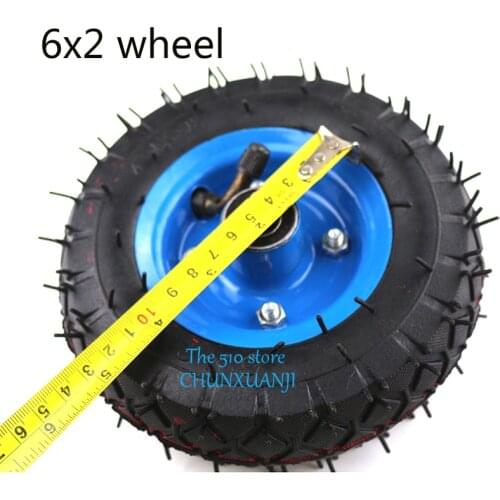 6" Tire Alloy Hub 160mm Pneumatic Tyre 6X2 Inflation Tire Wheel Use Electric Scooter Pneumatic Wheel Trolley Cart Air Wheel