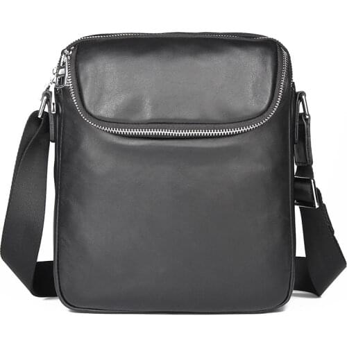Crossbody Bags Man Cow Leather Fashion Casual Flap Small Business Travel Messenger Shoulder Bags Male