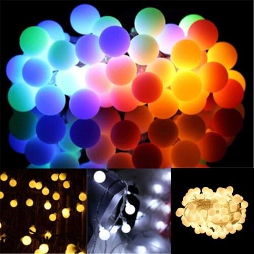 110V 220V LED Garland String Light 6M 10M 20M 30M Fairy Christmas Ball Chain Lamp for Home Wedding Party Decor Holiday Lighting