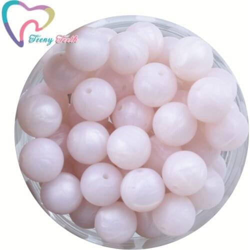 Teeny Teeth 100 PCS Metallic Pink Silicone Beads 9-19 MM Round Teething Beads BPA Free Silicone Beads For Baby Care Jewelry Toys