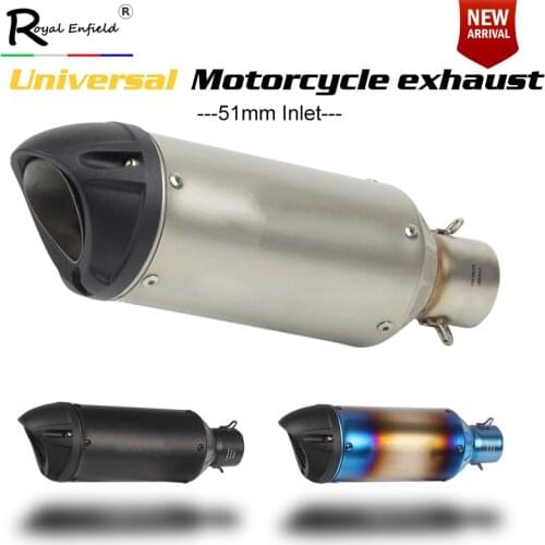 51mm Inlet Universal Modified Motorcycle Exhaust Pipe Escape Moto Left Muffler for KTM RC390 gsxr250 z650 ninjia250 fz6n FZ1R3