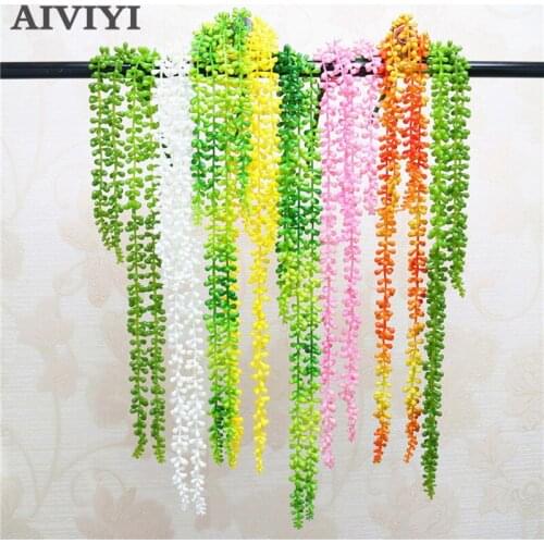 Multicolor 3/4 branch Artificial Flower String PUfake lover tear Wall Hanging Plant Succulents Garden Wreath Home Wedding Decor