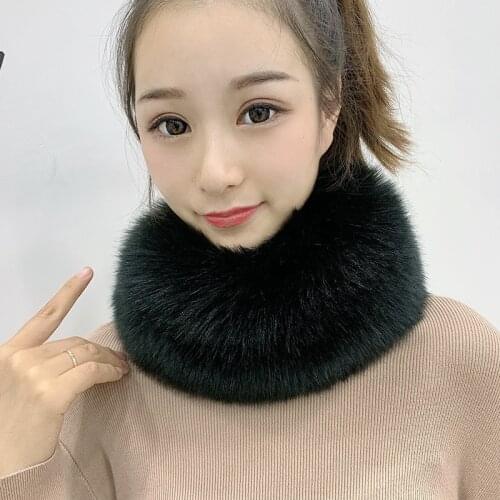 Imitated Fox Fur Collar Thick Warm Neck Protection Faux Fur Collar Korean Style Winter Lady hair scarves fur scarf women