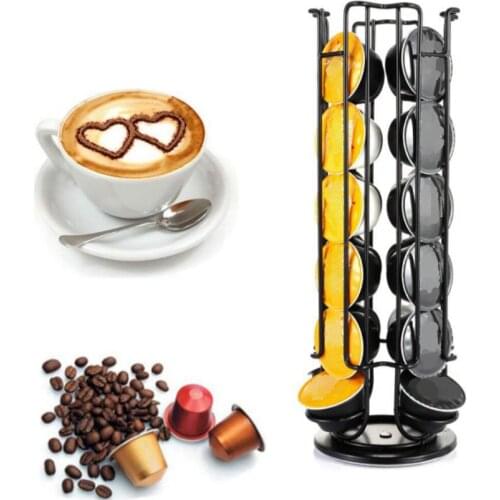 Revolving Rotating 24 Coffee Capsule Tower Stand Rack For Capsule