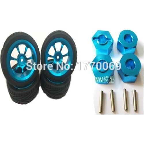 Wltoys A949 A959 A969 A979 1/18 RC Car Spare Parts Conversion 1:10 General aluminium alloy Wheel with tires +12mm Combiner