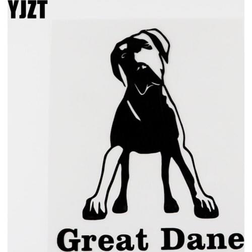 YJZT 10.5CMX12.7CM Fashionable Animal Great Dane Vinyl Car Sticker Black/Silver 8C-0055