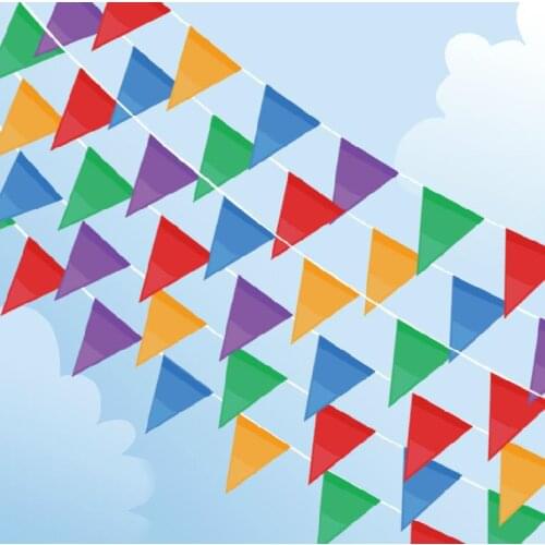 10pc/lot 40m Fabric Party Bunting Colorful Flags Banner for Party Wedding Outdoor Event Store Opening Pennants Decoration DIY