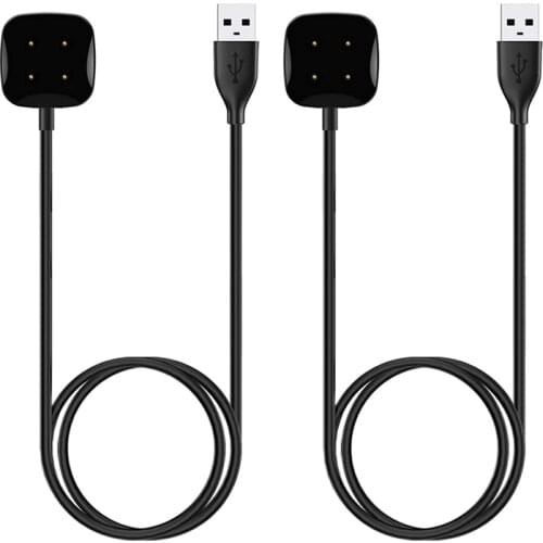 2Pack 3.3 FT Charger Cable USB Charging Dock for Fitbit Sense/Versa 3 Smartwatch