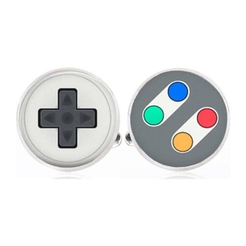 2017 Hot Sale Tie Clip Gemelos Para Video Game Remote Buttons Cufflinks Handmade Cufflink For Gift Novel Round Cuff Link