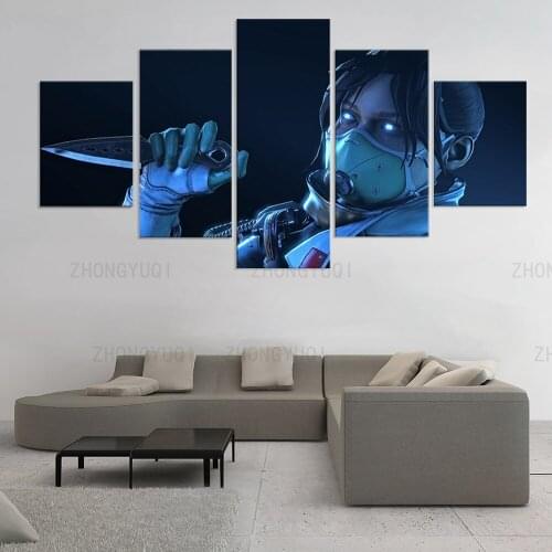 5 panels Apex Legends Game Game Canvas Painting Wall Art Home Decor Modula Picture posters and Prints Living Room Decoration