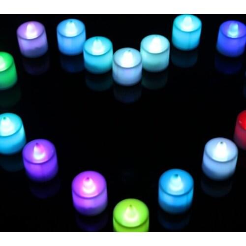7 Color LED Changing Electronic Flameless Candle Lamp Home Party Decor D1