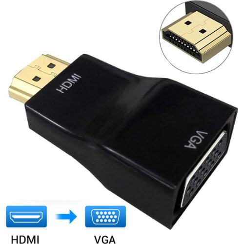 2021 Male to Female HDMI to VGA Adapter HD 1080P Audio Cable Converter For PC Laptop TV Box Computer Display Projector Adaptador