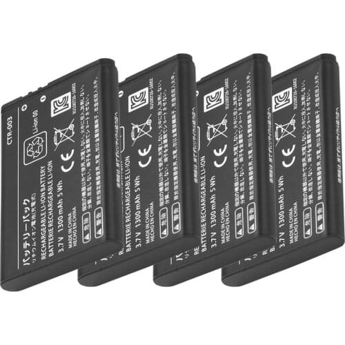 4x1300mAh CTR-003 battery pack For Nintendo Switch Pro Wireless Controller 2DS XL, 3DS, CTR-001, JAN-001, MIN-CTR-001