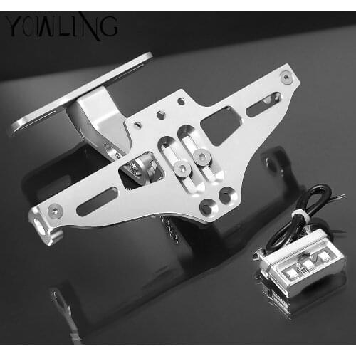 Motorcycle Accessories CNC Rear License Plate Mount Holder with LED Light For SUZUKI GSR 600 750 1000 GSR600 GSR750 GSR1000