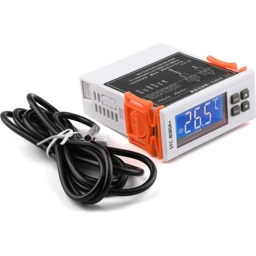 DC 12V 110-220V 10K/3435 Automatic Timing Defrost Intelligent Thermostat STC-8080A+ Digital Temperature Controller