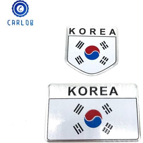 CARLOB Car accessories Auto Motorcycles Korea Flag 3D National emblems Aluminum Sticker Badge Decal For Honda Yamaha Skoda Audi