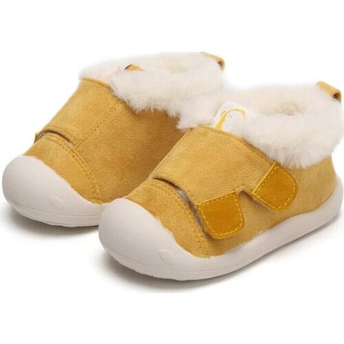 Toddlers Boots For Boys Girls Baby Cotton Winter Boots Warm Thick Plush Soft Kids Ankle Boots Cartoon Cute Anti-slippery 14-23
