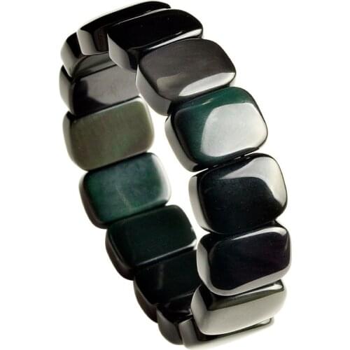 Natural Stone Bracelet Rainbow Obsidian Original Wrap Bracelet Bangles For Women Men Charms Gift Lucky Jewelry Wholesale