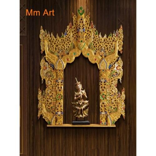 Solid Wood Buddha Shrine Wall Cupboard Guan Gong God of Wealth Guanyin Bodhisattva Buddha Cabinet Altar Shrine Cabinet