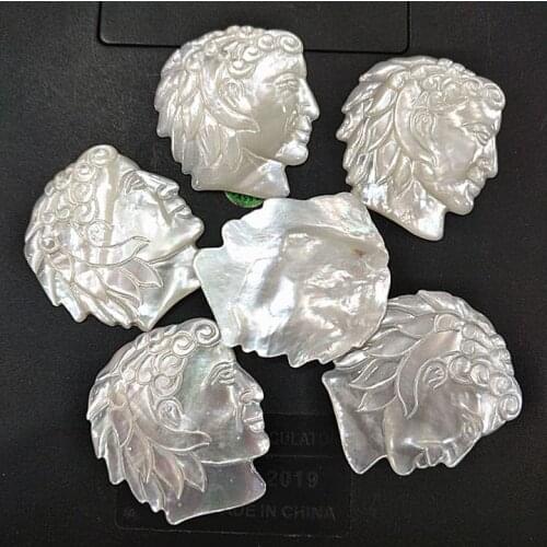 1pc nature saltwater shell beads carving shell beauty size 25x30mm NO HOLE white colors new arrived