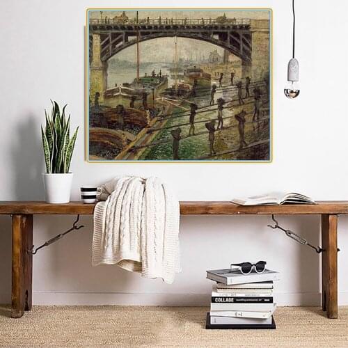 Citon Claude Monet《The Coal Workers》Canvas Art Oil Painting Famous Artwork Poster Picture Modern Wall Decor Home Decoration