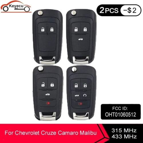 KEYECU Remote Car Key 2B/3B//4B/5B Fob 5B 315MHz/433MHz ID46 for Chevrolet Cruze Camaro Malibu Sonic Opel GMC OHT01060512