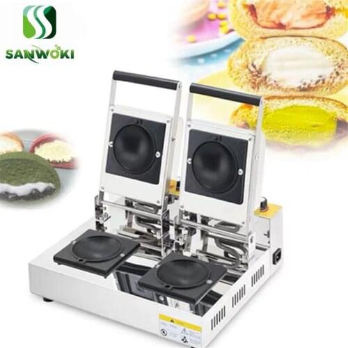 Electric double head sandwich doughnut maker machine commercial ice cream stuffing waffle maker machine breakfast machine