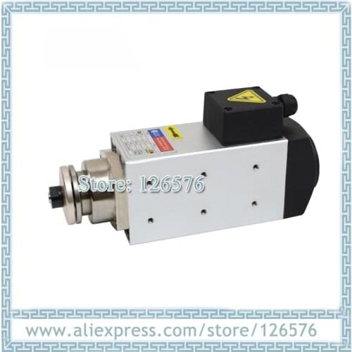 Air cooled blade spindle motor 1.1kw 12000rpm square shape 25.4mm shaft spindle motor for wood/glass/plastic