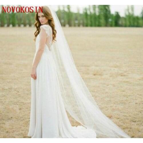 2019 Tulle White Ivory Bridal Wedding Veil 5 Flowers Appliqued Beading Crystal One Layer Veil Bride Accessories