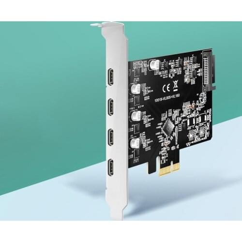 Pci-E to dual Type-C USB3.1 Expansion Card 4 Port 5Gbps High-Speed Type C Adapter Card pcie converter tc usb 3.1
