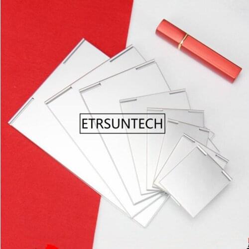 Cosmetic Mirror 6 Sizes Make Up Pocket Silver Rectangle Foldable Compact Makeup Folding Mirrors Makeup Mirror F1264