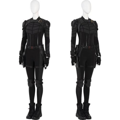 Movie Widow Cosplay Costume Yelena Belova Black Battle Outfit Halloween Carnival Bodysuit Full Sets With Shoes