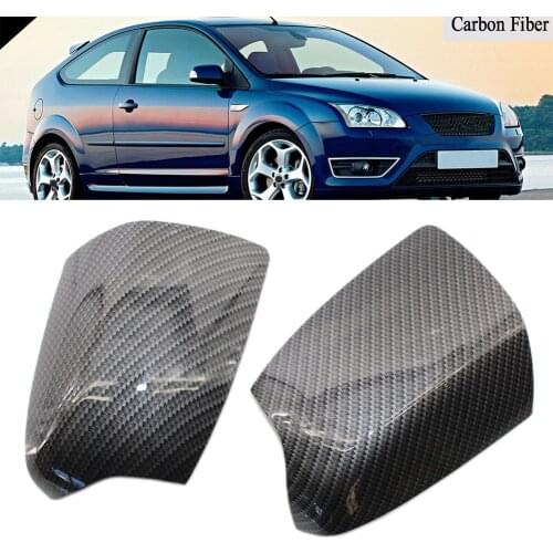 Car Wing Door Mirror Cover Housing Case For Ford Focus MK2 2005 2006 2007 2008 Carbon Fiber Style ABS Rearview Mirrors Cap