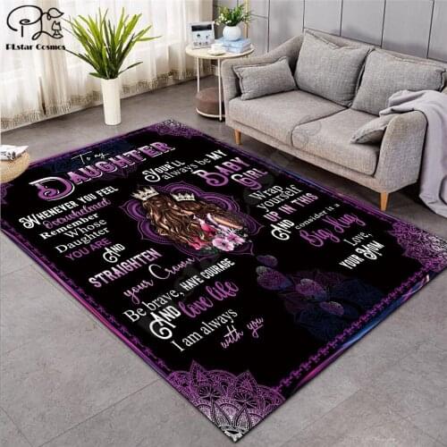 To My Daughter Pattern Fashion Soft Flannel 3D Printed Rugs Mat Rugs Anti-slip Large Rug Carpet Home Decoration 01