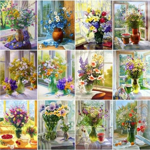 MomoArt Full Square Diamond Embroidery Daisy 5D DIY Diamond Painting Flower Cross Stitch Kits Needlework Home Decorations